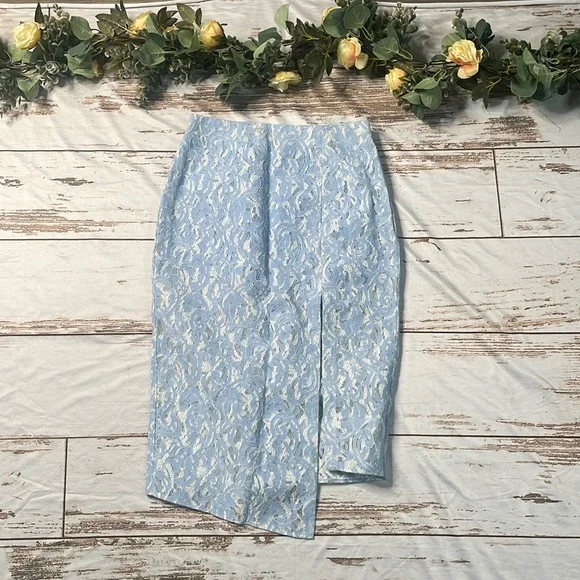Topshop | Skirts | Topshop Bonded Lace Wrap Midi Skirt Nwot